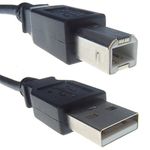 World of Data 3m USB 2.0 A to B Cable | High Speed 480Mbps | Compatible with Epson, HP, Canon, Lexmark, Oki Printers - Colour: Black