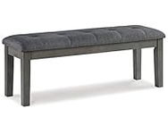 Signature Design by Ashley Hallanden Rustic Tufted Upholstered Dining Room Bench, Two-Tone Gray, 50" W x 16" D x 19" H