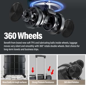 ATX Large ABS Suitcase – Gun Metal Hard Shell Luggage
