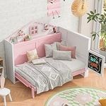 Merax Cute House Murphy Bed with St
