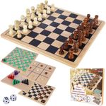 Glintoper 5-in-1 Wooden Board Game 