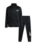 Reebok Boys' Tracksuit Set - 2 Piece Tricot Track Jacket and Jogger Sweatpants - Activewear Set (8-12), Black, 8