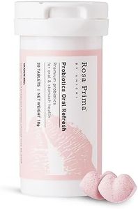 Unichi Rosa Prima Oral Refresh Probiotics, Bad Breath Treatment Supplement, Rose & Peach Flavour, 30 Lozenge