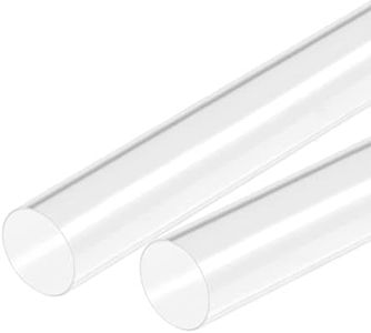 MECCANIXITY Acrylic Pipe Clear Rigid Round Tube 42mm(1.6") ID 45mm(1 3/4") OD 18" for Lamps and Lanterns, Water Cooling System 2pcs