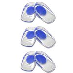 ZLMC 3 Pairs of Silicone Gel Heel Cups- Pair of Heel Cushion Shoe Inserts Plantar Fasciitis Inserts - Silicone Gel Heel Pads for Heel Pain, Bone Spur & Achilles Pain (Blue)