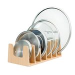 6-Slot Lid Holder : MobileVision Bamboo Pot Lid Holder Organizer for Storage in Cabinets or Kitchen Countertops and Cupboards