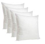 Nod Off Cushions Inserts (Pack of 4) - 20” x 20” (50cm x 50cm) Hollowfibre Stuffed Square Cushion Insert - Hypoallergenic Bounce Back Cushion for Sofa, Bed, & Outdoor