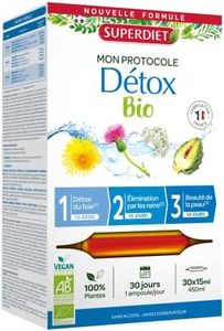 SUPERDIET - PROTOCOLE DÉTOX BIO – Détox - Programme en 3 Phases - Phytothérapie – Fabrication Française – 30 ampoules 15 ml