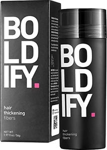 BOLDIFY Hair Fibres for Thinning Hair (BLACK) - 56g Bottle - Undetectable & Natural Hair Filler Instantly Conceals Hair Loss - Hair Powder Thickener, Topper for Fine Hair for Women & Men