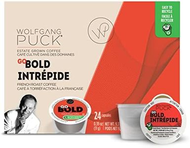 Wolfgang Puck Coffee Single Serve Capsules, French Roast, Compatible with Keurig K-Cup Brewers, Go Bold 24 Count