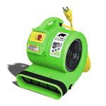 B-Air Grizzly GP-1 1 HP Air Grizzly Mover Carpet Dryer Floor Fan for Water Damage Restoration and Pet Cage Dryer Green