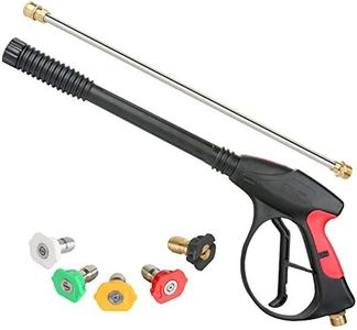 Sooprinse High Pressure Washer Gun Power Spray Gun 4000psi with 19 inch Extension Replacement Wand Lance,5 Quick Connect Nozzles for Honda Excell Troybilt, Generac, Simpson, Briggs Stratton