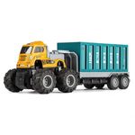 Coelon Truck Toys Diecast Alloy Logistic Transportation Big Truck Toys with Friction Powered Miniature Toy for Kids Boys and Girls Best Gift Truck Toys