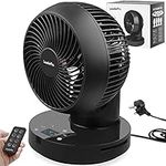 LeaderPro 2024New Arrival 10 inch Desk Fan Silent 360 Oscillating Automatically, Turbo Fan, Low Noise Table Fan with Remote Control, Touch Panel, 8 Hours Timing,UKCA