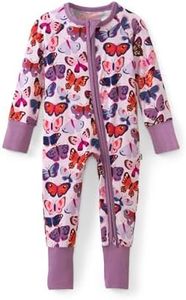 Little Sleepies Pajamas for Baby Boys & Girls, Viscose from Bamboo Baby Pajamas, Snug Sleeper, Toddler PJs, 2-Way Zipper, Butterfly Kisses, Preemie