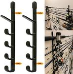 AUXPhome Fishing Rod Wall Storage Rack, Fishing Pole Holder Wall Mount Fishing Rods Storage Organizer for Garage & Cabin & Basement - Holds up to 5 Fishing Rods - Easy to Install - Hardware Included