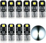 AGLINT 10X T10 W5W Led Bulb CANBUS Error Free 2SMD Super Bright 194 2825 168 Wedge for Car Interior Dome Map Door Side Marker Courtesy License Plate Lights 6000K Xenon White (10)