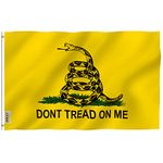 ANLEY Fly Breeze 4x6 Foot (120 X 180cm) Don't Tread On Me Gadsden Flag - Vivid Color and UV Fade Resistant - Canvas Header and Double Stitched - Tea Party Flags Polyester with Brass Grommets 4 X 6 Ft