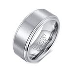 Promise Ring for Him Customizable, 8MM Matted Finish Engravable Tungsten Wedding Rings for Men Comfort Fit Size 8