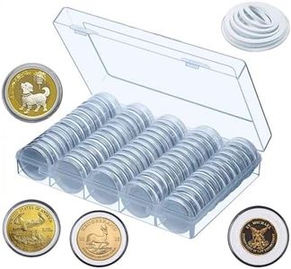 XYZsundy 100 Pieces 30mm Coin Capsule,5 Sizes Protect Gasket, Coin Holder Case with Storage Organizer Box for Coins Collector Coin Collection Supplies (White Foam Gasket)