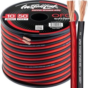 Install Link 10 AWG Gauge Speaker Wire Cable (50 Feet) Stereo, Car or Home Theater, OFC