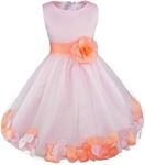 FEESHOW Girls' Wedding Pageant Flower Girls' Dress Bridesmaid Formal Party Graduation 5 Pink/Orange