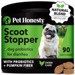 Pet Honesty Scoot Stopper - Digestion & Health Supplement for Dogs - Dog Anal Gland Support, Diarrhea & Bowel Support, Fiber & Probiotics (90 ct)