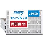 Aerostar 16x25x3 Trion Air Bear MERV 11 Air Bear Replacement Pleated Air Filter, Pleated (Pack of 3)