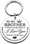 DM Fashion Stainless Steel Brother Gift For Big Little Keychain Brothers Stepbrother From Sister Christmas Birthday Valentine Thanksgiving Day Key Ring Best Friend Men Male In Law, Silver