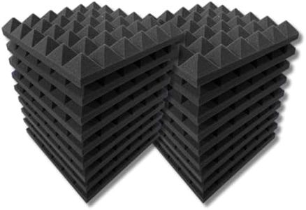 Freqncy® Pyramid Acoustic Foams, A1 Soundproofing Acoustic Panels for Studio, Home Theatre, Office, 1x1Ft 2” | OG Black | 27 Pc