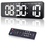 Wiskyn Gym Timer Clock, 13.2" Workout Interval Timer with Remote Control, Count Down & Up Stopwatch, Adjustable Brightness/Volume, Fitness Digital Clock for Home Gym Office