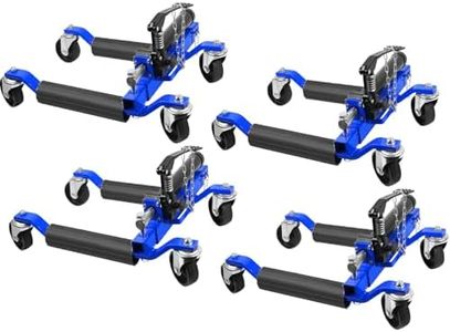 Garvee Car Wheel Dolly Set of 4, 1500 LBS Capacity Car Dolly with Hydraulic Tire Jack for Vehicle Positioning for Truck Rv Trailer, Blue