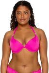 Smart+Sexy Women's Swim Secret Mega Push-up Halter Bikini Top, Fuchsia Sizzle, 38C