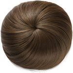 (8A -Light Chestnut Brown) - OneDor Synthetic Hair Bun Extension Donut Chignon Hairpiece Wig (8A-Light Chestnut Brown)