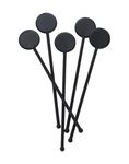 Chabrias Ltd 250pc 7"/17cm Black UK Made Reusable Plastic Cocktail Disk Stirrers - Premium Quality Stir Sticks for Mixing and Garnishing Drinks