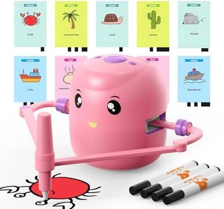 Interactive Educational Drawing Robot for Kids - Montessori Learning Toy with 100 Word Cards, Voice Interaction, Ages 5+ (Pink)