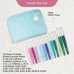 KnitPro Waves Crochet Hook Set – Ergonomic Handles, 9-Piece