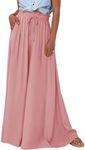 BTFBM Women Casual High Waist Wide Leg Pants Summer Floral Solid Long Palazzo Pants Lounge Beach Trousers with Pocket(Solid Pink, Medium)