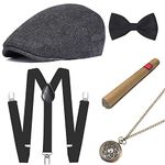 BABEYOND 1920s Mens Gatsby Gangster Costume Set