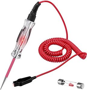 Premium LED Bulb Automotive Circuit Tester, 6-24V Test Light with 135 Inch PU Extended Spring Wire, Sharp Hard Steel Probe Vehicle Circuits Low DC Voltage Light Tester