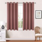 Hiasan Blackout Curtains 2 Panels for Bedroom Thermal Insulated and Privacy Protection Room Darkening Window Curtains, 52 x 54 Inches Length, Dusty Rose