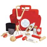 Le Toy Van Wooden Honeybake Doctors Play Set With Thermometer, Syringe, Stethoscope, Blood Pressure Gauge Plus More Role Play Toy