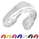 SAFEJAWZ Mouthguard Slim Fit, Adults and Junior Mouth Guard with Case for Boxing, Basketball, Lacrosse, Football, MMA, Martial Arts, Hockey and All Contact Sports (Transparent, Adult)