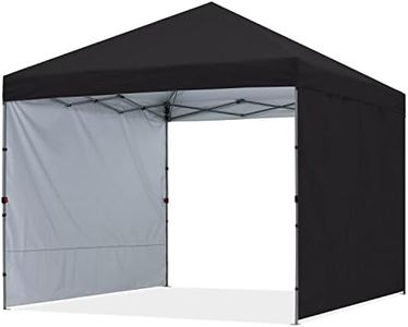 ABCCANOPY 3x3M Pop up Gazebo With Two Side Panels Upgraded Roller Bag, 4 Weight Bags, Stakes and Ropes (Black)