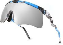 FEISEDY Sunglasses for Men and Women, Polarized Large Retro Rimless Glasses TR90 Frame for Baseball, Cycling, Sports B4073