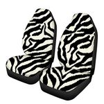 Wanyint Classic Zebra Animal Car Seat Cover Front Seat Only, Saddle Blanket Seat Protector for Women Men, Bench Protector Universal Fit for Auto Truck Van SUV,Easy to Install, Durable and Washable