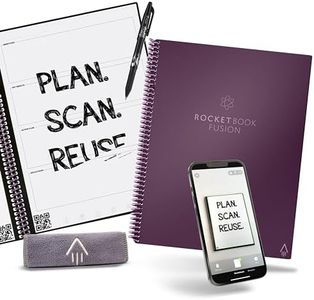 Rocketbook Planner & Notebook, Fusion : Reusable Smart Planner & Notebook | Improve Productivity with Digitally Connected Notebook Planner | Dotted, 8.5" x 11", 42 Pg, Plum