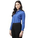 English Navy Women's Solid Slim Fit Shirt (3015rblue_Royal Blue M)