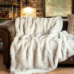 BATTILO HOME Luxury White Faux Fur 