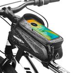 TecoKart ® Cycle Bag, Waterproof Bicycle Frame Bag with Touch Screen, Large Capacity Double Zipper Bike Bag, Bike Accessories for Men, Bike Phone Holde for All Phones Upto 7.2 Inches Cycle Accessories